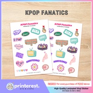 PRINTEREST KPOP Fangirl Premium Vinyl Die-cut Kiss-cut Stickers - Journal Planner Aesthetic Sticker