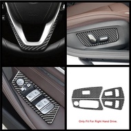 Carbon Fiber Steering Wheel Frame Decoration For BMW 5 Series G30 2018-2021 RHD Car Styling Window G