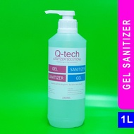 Q-TECH Gel Sanitizer (75% IPA/ Alcohol) Hand Sanitizer With Moisturizers 1L (With Hand Pump)