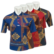 Kaos Kerah Pria Bapak Bapak Lengan Pendek Motif  Batik Keren Terbaru |  Polo Shirt Korean Gambar Ful