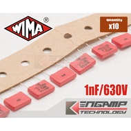 (10 Pieces) [F-CAP] 1nF/630V 1000pF/630V WIMA MKS4 5% 2.4x10mm P=7.5mm