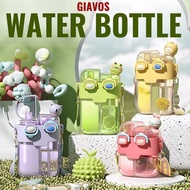 Giavos Water Tumbler Aqua flask thermos double drinking Water bottle with strawBottle For Kids