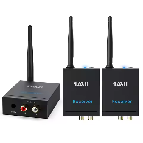 1Mii 2.4G Wireless Audio Transmitter and Receiver 100m Long Distance No Delay 192K/24bit HiFi 1 TX +