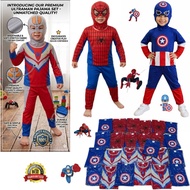 Super Hero Costume/Cartoon Costume Set/Spiderman/Ultraman/Captain America/Baju Costume Cartoon Kanak