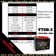 【READY STOCK】OTOBAIMotorSport KING Motorcycle Battery Bateri Motorsikal YT6B YT6B-3 YT6 Yamaha Gear 