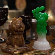 TOO CHEAP ART｜「祈喵熱」加菲貓 Garfield 肉形石 翠玉白菜款