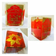 Buhur apel-jin merah bludru daun 3-9 press kaca fiber ukuran besar