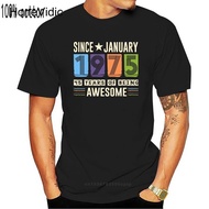 HONEVIDIC Wonderful Performance Since January 1975 45 Men's Custom Short-Sleeved Round Neck Cotton T