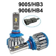 EZ online หลอดไฟหน้ารถยนต์ LED T1 TURBO จำนวน1คู่12V & 24V หลอดไฟรถมีขั้ว H1 H3 H4 H7 H11 9005/HB3 9