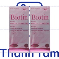 Viên uống BIOTIN bổ sung biotin+vitamin B5 giúp giảm rụng tóc bảo vệ da chắc móng – Hộp 60 viên