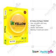 Indah Kiat/IK Yellow A3 Paper/A3 Kertas 70gsm&80gsm/Copier Paper (500s/Ream)-1 Ream