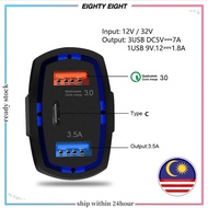 Eighty Eight Shop Quick Charge 3.0 with USB Type C Car Charger Built-in Power Delivery PD Port 35W 3