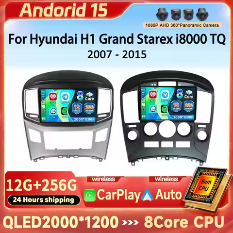 Android 15 For Hyundai H1 Grand Starex I8000 TQ 2007-2015 5G Car Radio CarPlay Multimedia Player Aut