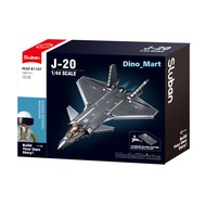 Sluban Model Bricks Jet J-20 Stealth Aircraft Metal Coating Version M38-B1187 - Dino_Mart