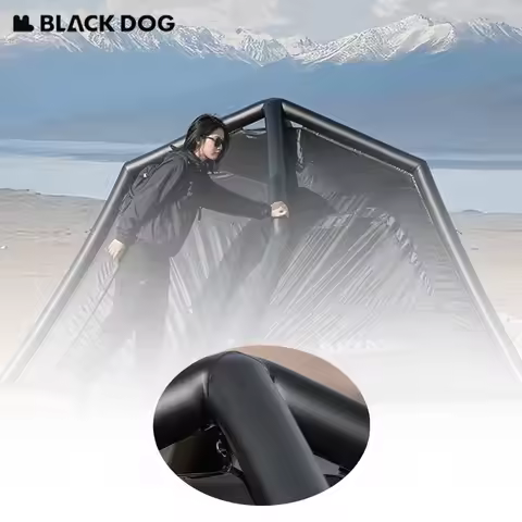 BLACKDOG Leisure Automatic One-touch Tent Quick Open Two Door Inflatable Tent Camping Outdoor Black 