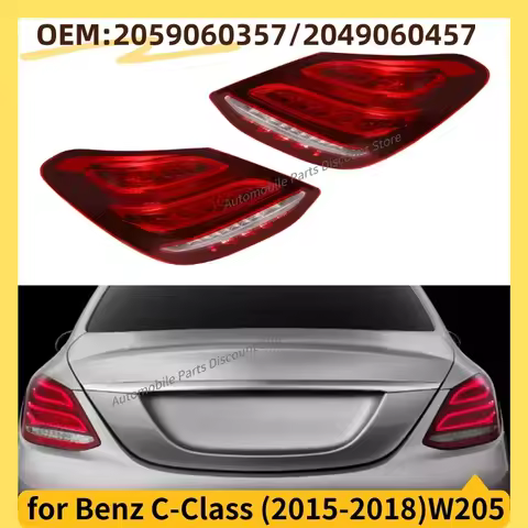 for 2015-2018 W205 Mercedes Benz C180 C200 C250 C260/300/350/400 C450 C43 C63 AMG LED Taillight Rear