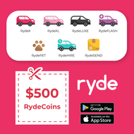 $500 - Ryde Voucher Code (Expiry date 31 Aug 2024)