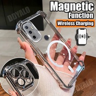 Luxury Plating Case for OPPO A33 A53 2020 Phone Case with Lens Film Cover C-Type Magnetic Suction Sh