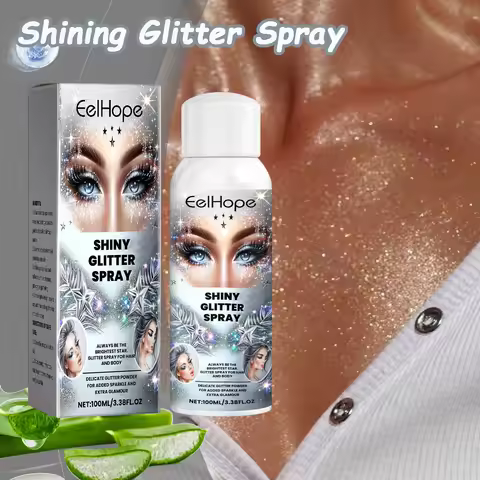 Fashion Highlighter Powder Spray for Hair Body Clothes Shiny High Gloss Glitter Powder Spray For Chr