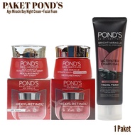 Paket Ponds / Pond's Age Miracle Cream 2in1 + Facial Foam 50gr BPOM