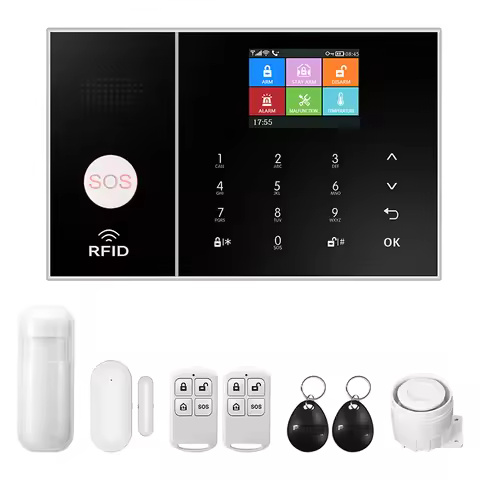 Tuya Wireless Home WIFI GSM Home Security With Motion Detector Sensor Burglar Alarm System Support A