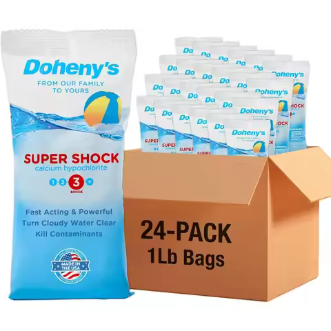 Doheny's Super Pool Shock Pro-Grade Chlorine Shock Quick-Dissolving Fast-Acting 68% Cal-Hypo Granula