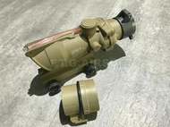 <F.T.G>缺貨 TA31 ACOG 4X32 仿真 凸字 小海螺 4倍 紅色 三角 箭頭 準星 光纖 蜂曹 沙色