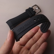 CVDFR 24mm Silicone watchband For Graham strap Curved end Watch band Rubber Bracelet straps with sta