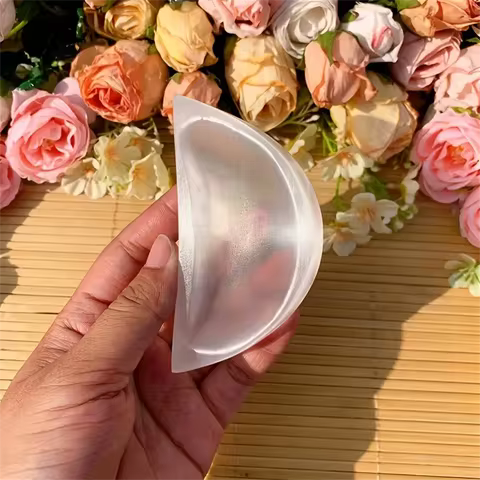 1pc Bohemian Selenite Half Moon Charging Bowl-Natural Stone Decorative Plate with Smooth Curved Edge