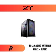 1ST PLAYER BS‑2 Casing with Fan Ver.2 | mATX | Tempered Glass | Black