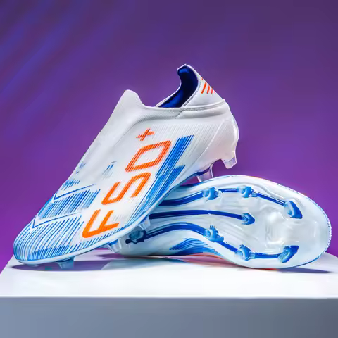 Pro F50+ Mens Soccer Shoes Laceless Boys Training Non-Slip Turf Soccer Cleats TF/FG Football Sneaker