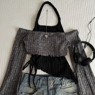 Aesthetic Gothic Floral Print Baggy T Shirts Emo Clothes Y2k gothic Grunge Graphic Long Sleeve Tees 