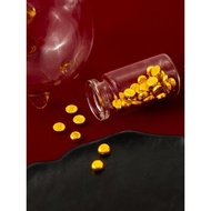 百德金 黄金9999足金实心1g金豆豆纯金投资攒小金嘎纪念送礼物Padkin Gold 9999 Foot Gold Solid 1