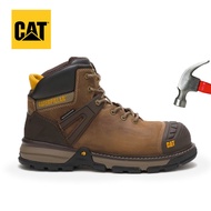 Caterpillar Classic หนังแท้สีน้ำตาลหัวเหล็กรองเท้า CAT รองเท้าบู๊ตสูงเดิมรองเท้าปีนเขารองเท้าบู๊ตควา