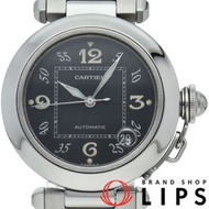 二手卡地亞 Pasha C 手錶，Pasha C Date，W31043M7，包含內盒和保固卡，不鏽鋼男士手錶，黑色，拋光，狀況極佳。