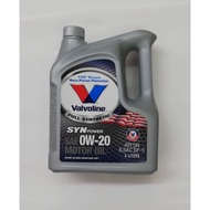 VALVOLINE FULL SYNTHETIC ENGINE OIL 0W20 4 LITERS