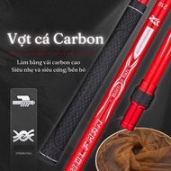 Vợt Cá cacbon cao cấp WolfMan  thu gọn 1m1  chuyên dụng và cần thiết  tay cầm cao su chống trơn trượ