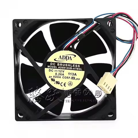 ADDA AD0812UB-A7BGL DC 12V 0.26A 80x80x25mm 4-Wire Cooling Fan