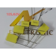 Yellow correction capacitor 63V105J Calibration capacitor 1UF 105J63V 105J 63V (piece)