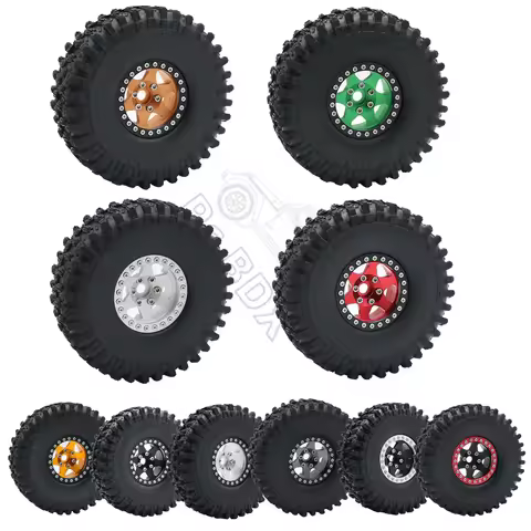 Metal 1.9 Inch Beadlock Wheel Rim Tires Set for 1/10 RC Crawler Car Axial SCX10 II 90046 TRX-4 VS4-1