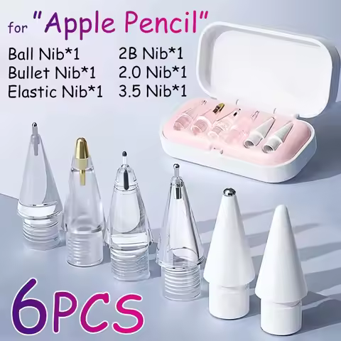 6/4PCS Replacement Pencil Tips for Apple Pencil 1/2/3th Apple Pencil Pro 4/6 Pcs 2B Soft Nibs for IP