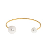 Estelle Double Sided Pearl Bangle Stainless Steel