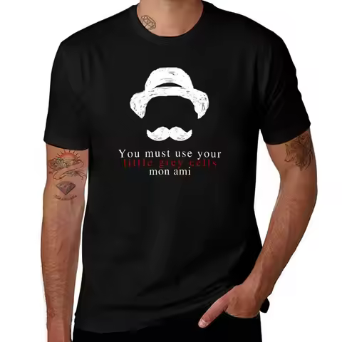 Agatha Christie Hercule Poirot Little Grey Cells T-Shirt blacks summer tops summer clothes mens whit