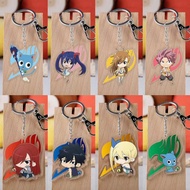 Anime Fairy Tail Acrylic Keychain Natsu Lucy Elsa Transparent Pendant