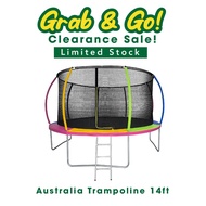 Mamakiddies Big 10ft/14ft Jumping Trampoline Kids & Adult With Safety Net Enclosure Max Load 150KG
