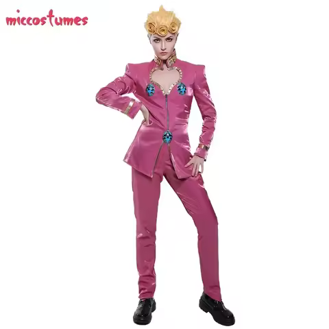 Miccostumes Men's Golden Wind Giorno Cosplay Costume Outfit for Men Halloween cosplay costume