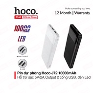 Pin sạc dự phòng 10000mAh Hoco J72/PK-01 sạc 5V/2A Max 2 Output USB 2 Input ( Micro + Type-C ) có đ