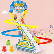 Duck Climbing Stairs Toy - Duck Roller Coaster Toys with 3 Ducks - Duck Chasing Playset, Race Track 