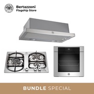 [Bulky]Bertazzoni 60cm 3-Burner Gas + Oven + Hood Bundle (P6501PROXE 60cm Gas Hob +  F6011MODELN 11 Function Oven + K60TELXA Telescopic Hood)