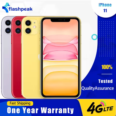 Original Unlocked Apple iPhone 11 4G Mobile Phone NFC 4GB RAM 64/128/256GB ROM 6.1'' Dual 12MP A13 B